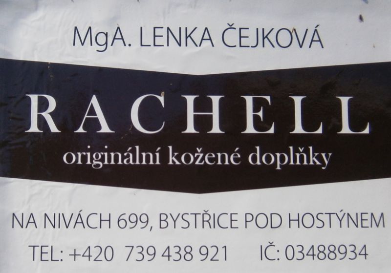 RACHELL - originální kožené doplňky MgA. Lenka Čejková